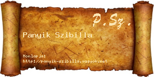 Panyik Szibilla névjegykártya